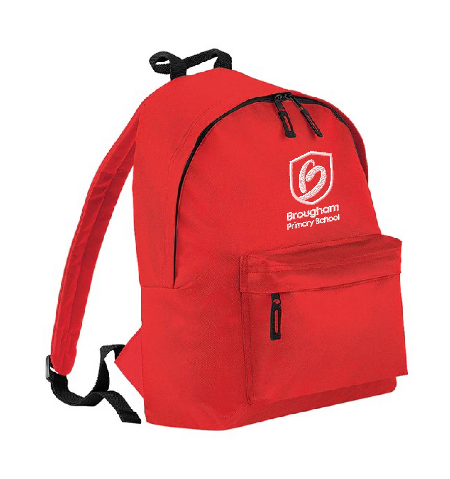 Junior Back Pack Red with embroidered school logo