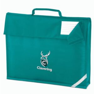 Jade Green Book Bag with embroidered school logo centre