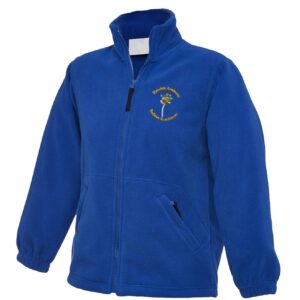 Royal Blue Fleece with embroidered school logo left chest