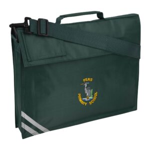Premium Book Bag Bottle Green with Shoulder Strap and embroidered school logo