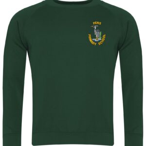 Bottle Green Sweatshirt with embroidered school logo left chest