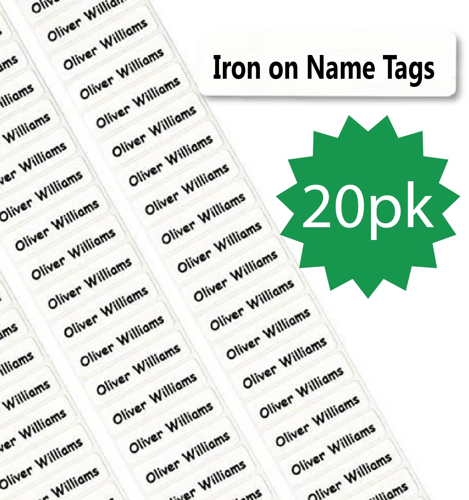 Personalised Name Tags 20pk