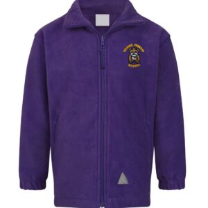 Purple Fleece with embroidered school logo left chest