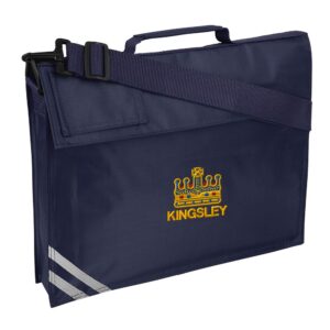 Premium Book Bag Navy with Shoulder Strap and embroidered school logo