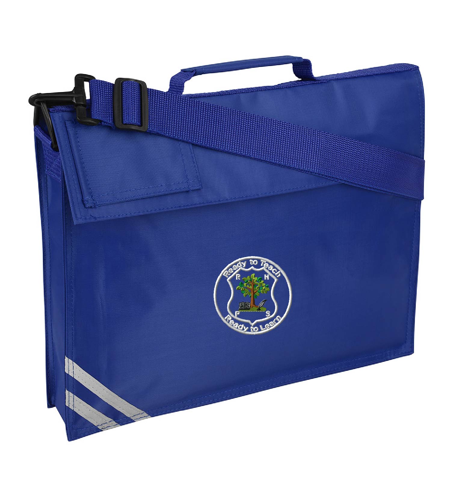 Premium Book Bag Royal Blue with Shoulder Strap and embroidered school logo