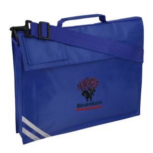 Premium Book Bag Royal Blue with Shoulder Strap and embroidered school logo