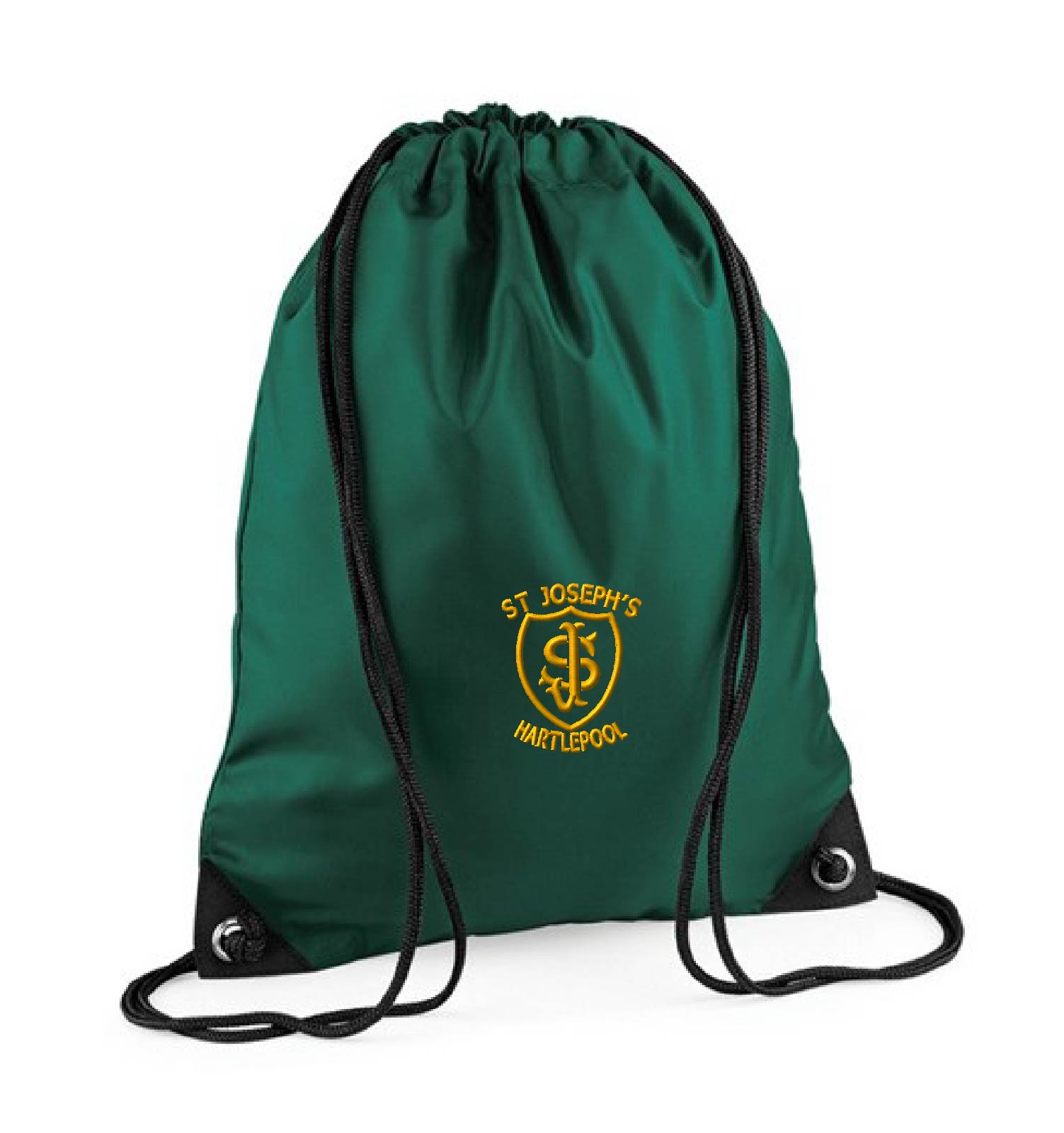 Gym Bag Bottle Green with embroidered school logo