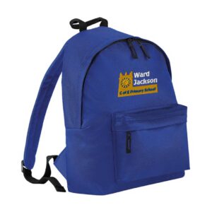 Junior Back Pack Royal Blue with embroidered school logo