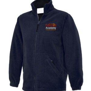 Navy Fleece with embroidered school logo left chest