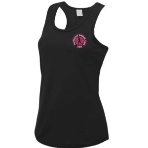 Black Cool Training Vest Ladies Fit with embroidered club logo left chest
