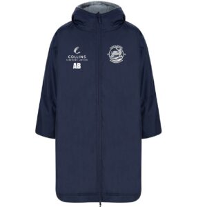 Navy All - Weather Robe with embroidered club logo left chest, sponsor logo right chest & back print HSC
