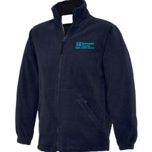 Uneek Navy Fleece with embroidered school logo left chest