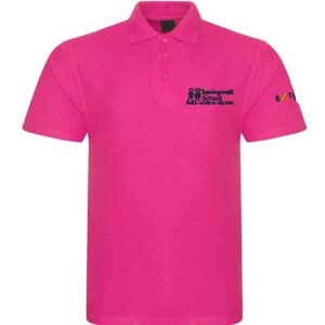 RTX Pink Polo Shirt with embroidered school logo left chest & embroidered academy logo left arm
