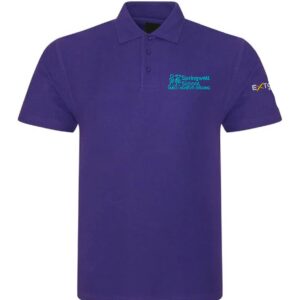 RTX Purple Polo Shirt with embroidered school logo left chest & embroidered academy logo left arm