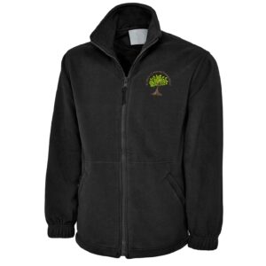Black Fleece with embroidered school logo left chest