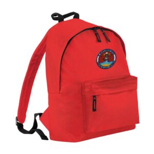 Junior Back Pack Red with embroidered school logo