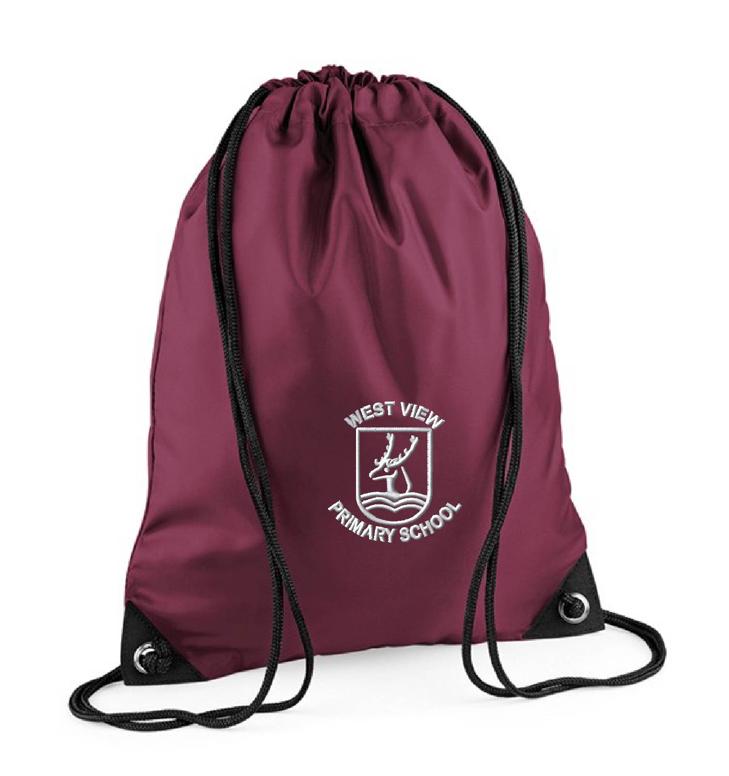 Gym Bag Burgundy with embroidered school logo