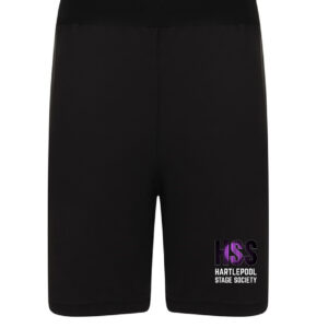 Black Cycling Shorts with Small HSS logo printed left leg